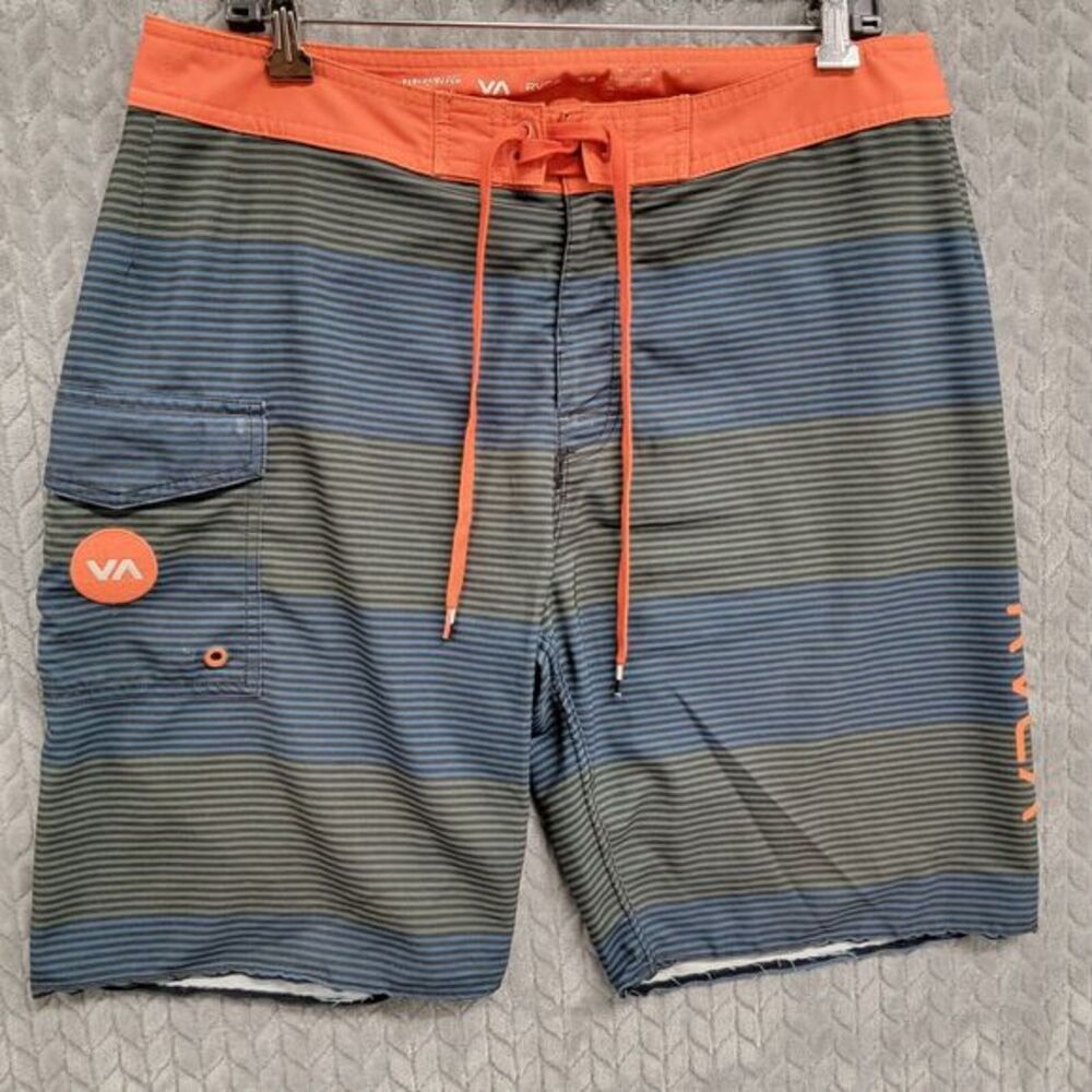 RVCA Men's Swim Trunks - Blue and Orange